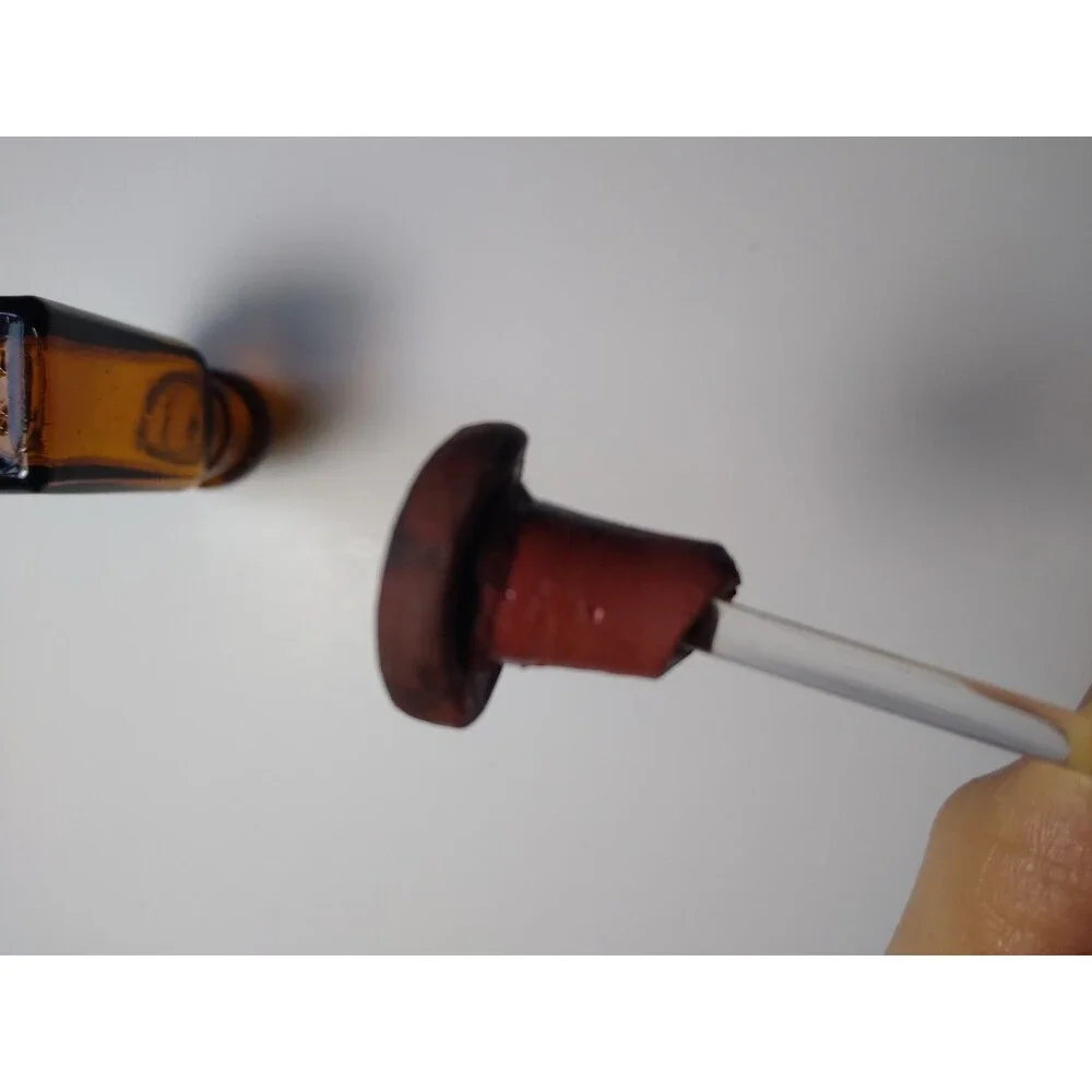 Amber Glass Poison Bottle Tincture Iodine Skull Crossbones Apothecary K2 Dauber